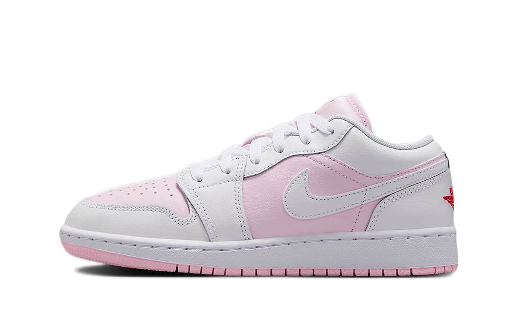 Jordan 1 Low Pink Foam Fire Red White GS